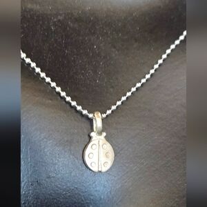 925 Silver Ladybug Pendant Necklace